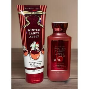 Bath & Body Works Winter Candy Apple Body Cream & Body Lotion 8oz Set